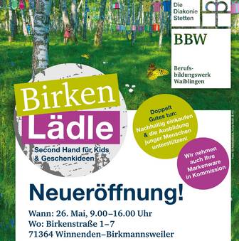 Eröffnung Birkenlädle am 26.05.26  in Winneneden