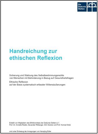 Titelseite "Handreichung zur ethischen Reflexion"