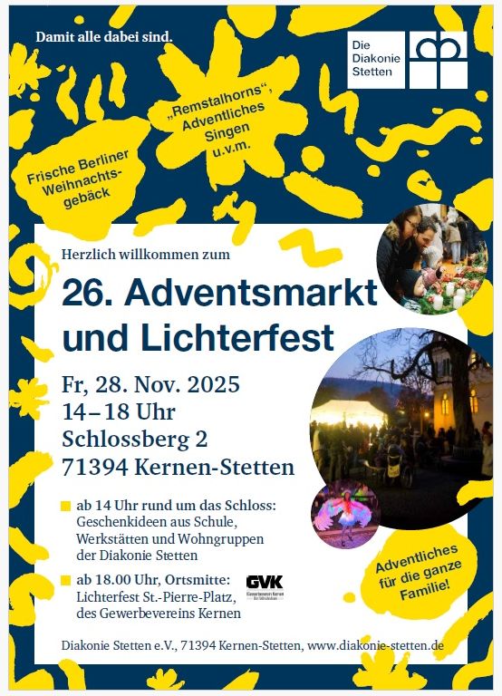 zum Download - Plakat / Einladung zum Adventsmarkt am 28.11.2025