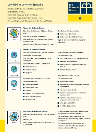zum Download: Leitbild der Diakonie Stetten in Leichter Sprache