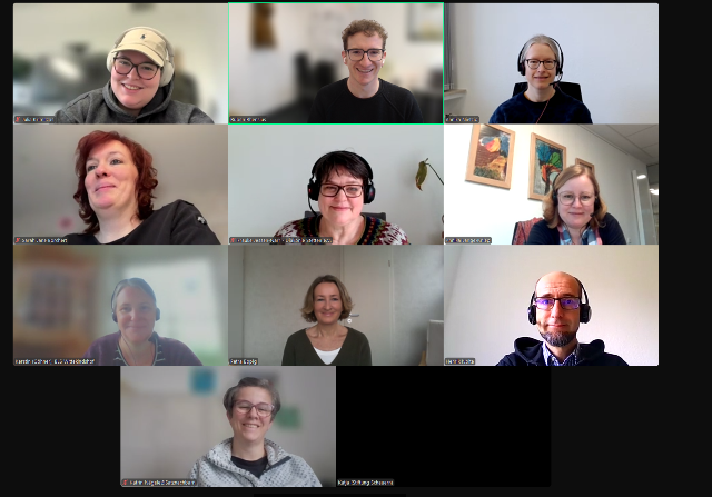 Screenshot eines Teils der Arbeitsgruppe während eines Online-Treffens.