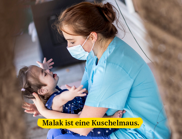 Malak ist eine Kuschelmaus.